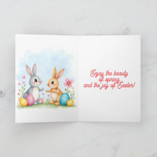 Tarjeta Festiva Conejitos de Pascua Lindos y Hermosos Colección Mo