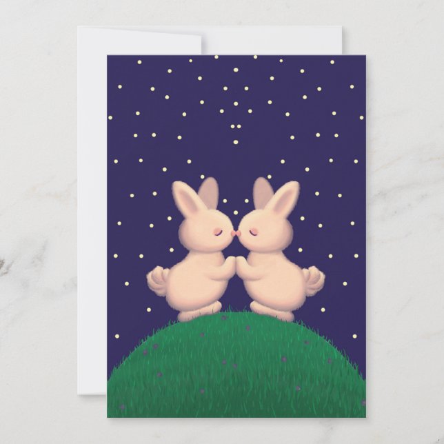 Tarjeta Festiva Conejitos de San Valentín  (Anverso)