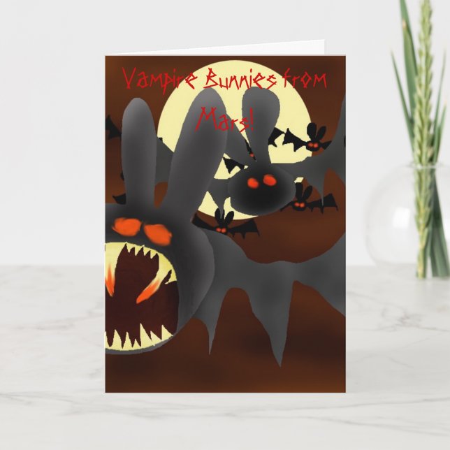 Tarjeta Festiva Conejitos del vampiro de Marte (Anverso)
