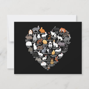 Tarjeta Festiva Conejitos Divertidos Corazón De Conejo Divertido