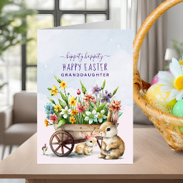 Tarjeta Festiva Conejitos Lindos Nieta Personalizada Pascua
