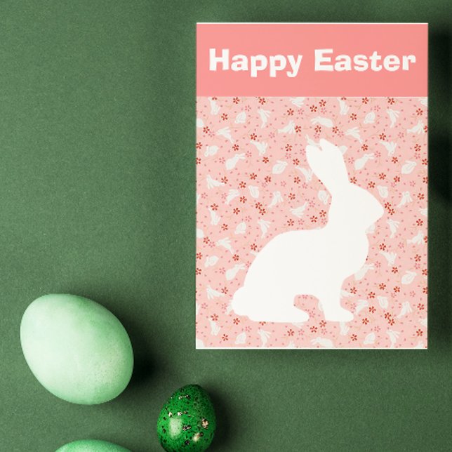 Tarjeta Festiva Conejo blanco de Pascua (Subido por el creador)