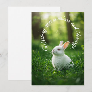 Tarjeta Festiva Conejo blanco de Pascua