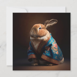 Tarjeta Festiva Conejo chino