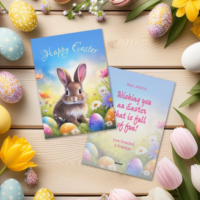 Tarjeta Festiva Conejo de Bebé Cute Brown Easter (Subido por el creador)