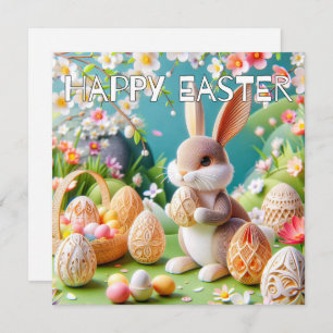 Tarjeta Festiva Conejo de conejo conejito feliz de Pascua