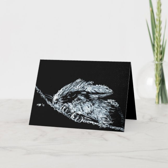 Tarjeta Festiva Conejo de nieve (Anverso)