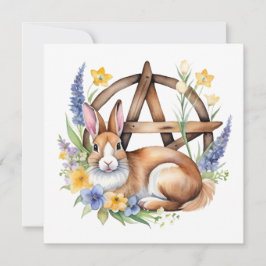 Tarjeta Festiva Conejo de Ostara Equinoccio de Primavera Eostre Wi