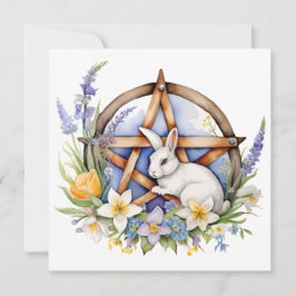 Tarjeta Festiva Conejo de Ostara Equinoccio de Primavera Eostre Wi