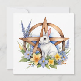 Tarjeta Festiva Conejo de Ostara Equinoccio de Primavera Eostre Wi