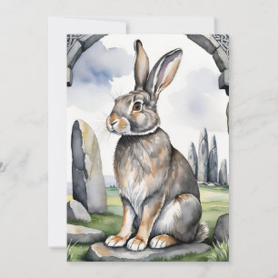 Tarjeta Festiva Conejo de Ostara Equinoccio de Primavera Eostre Wi
