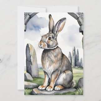 Tarjeta Festiva Conejo de Ostara Equinoccio de Primavera Eostre Wi