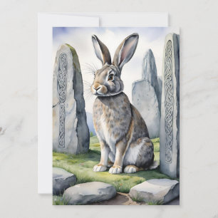 Tarjeta Festiva Conejo de Ostara Equinoccio de Primavera Eostre Wi