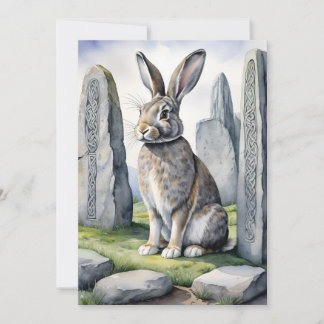 Tarjeta Festiva Conejo de Ostara Equinoccio de Primavera Eostre Wi