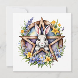 Tarjeta Festiva Conejo de Ostara Equinoccio de Primavera Eostre Wi