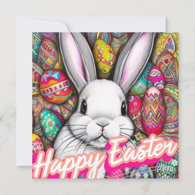 Tarjeta Festiva Conejo de Pascua (Anverso)