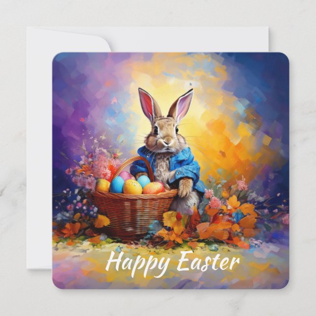 Tarjeta Festiva Conejo de Pascua  (Anverso)