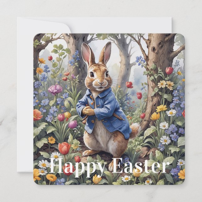 Tarjeta Festiva Conejo de Pascua  (Anverso)
