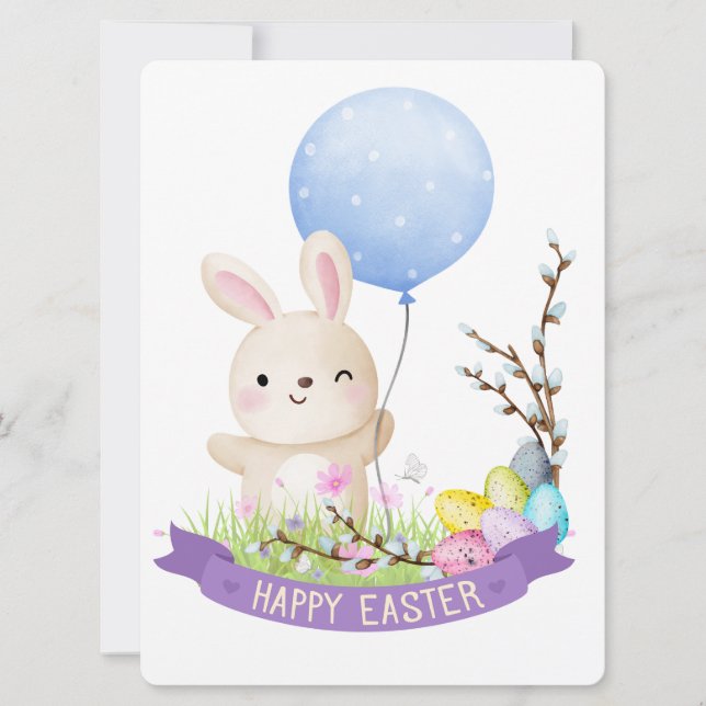 TARJETA FESTIVA CONEJO DE PASCUA (Anverso)