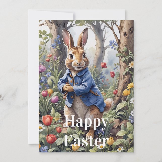 Tarjeta Festiva Conejo de Pascua  (Anverso)