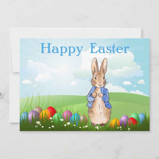 Tarjeta Festiva conejo de Pascua (Anverso)