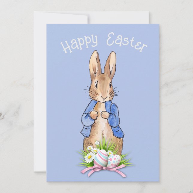 Tarjeta Festiva conejo de Pascua (Anverso)