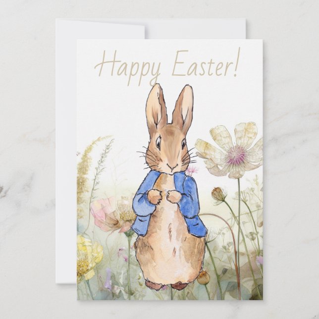 Tarjeta Festiva conejo de Pascua (Anverso)
