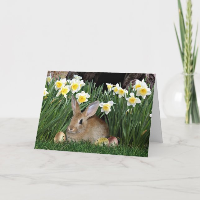 Tarjeta Festiva Conejo de Pascua (Anverso)