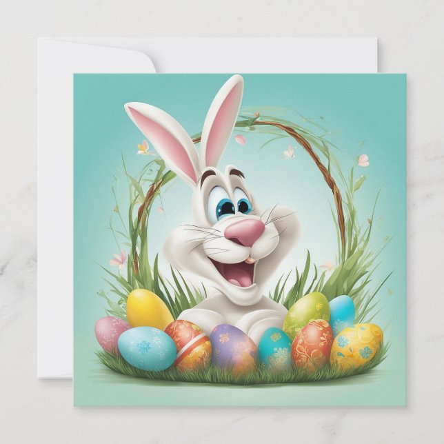 Tarjeta Festiva Conejo de Pascua (Anverso)