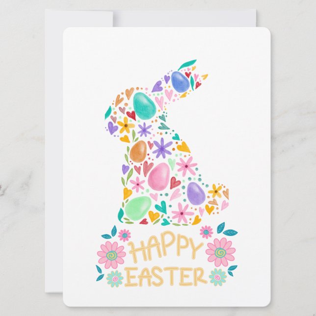 TARJETA FESTIVA CONEJO DE PASCUA (Anverso)