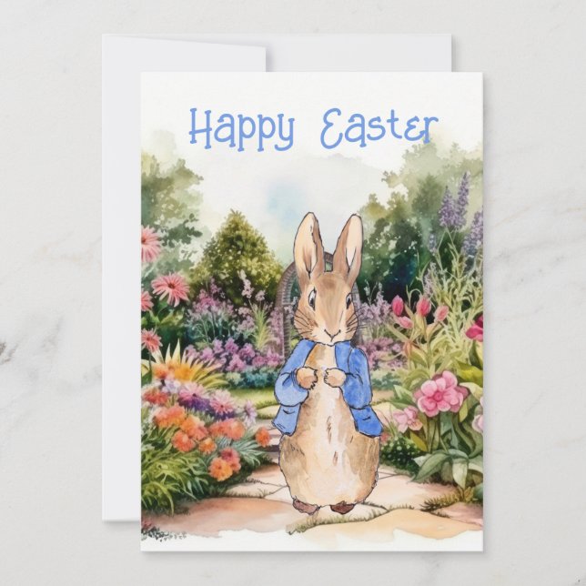 Tarjeta Festiva conejo de Pascua (Anverso)