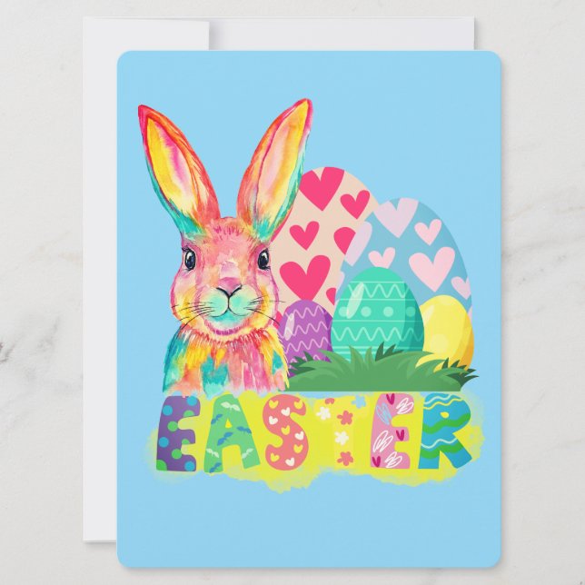 TARJETA FESTIVA CONEJO DE PASCUA (Anverso)