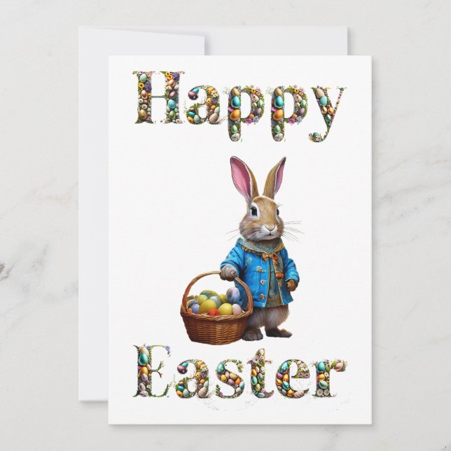 Tarjeta Festiva Conejo de Pascua  (Anverso)