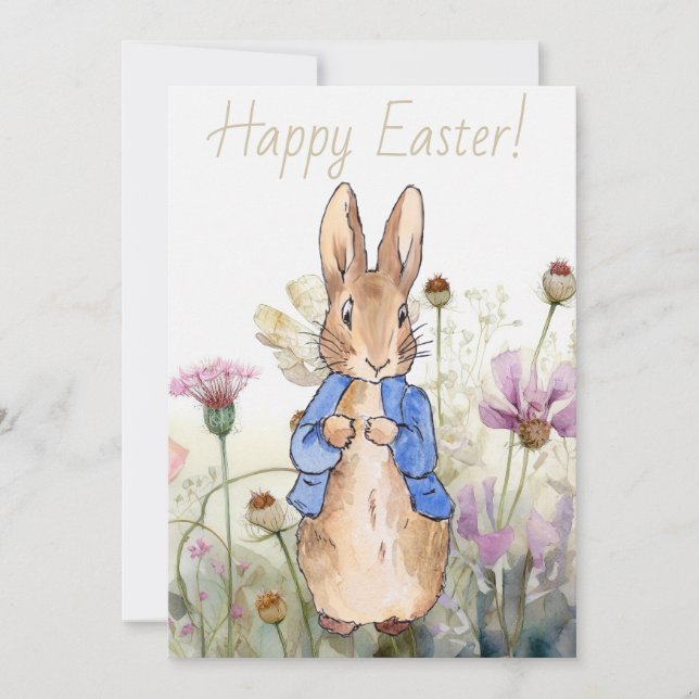 Tarjeta Festiva conejo de Pascua (Anverso)