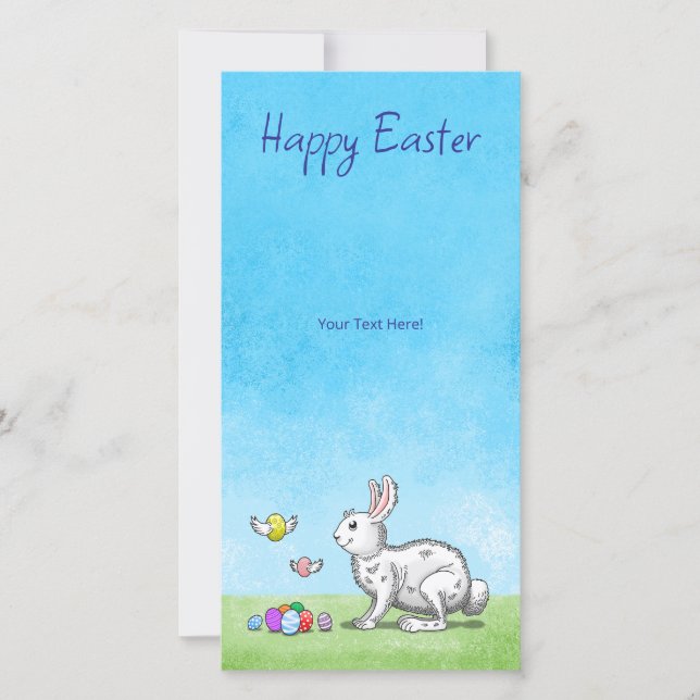Tarjeta Festiva Conejo de Pascua (Anverso)