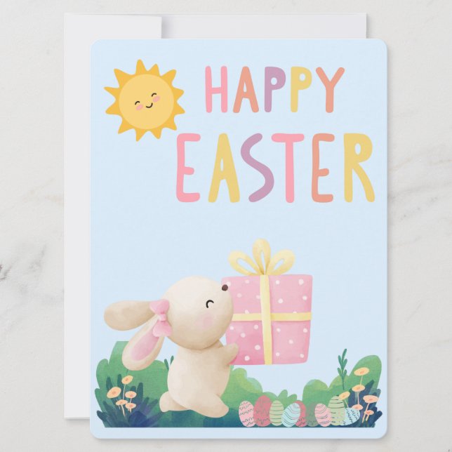 TARJETA FESTIVA CONEJO DE PASCUA (Anverso)