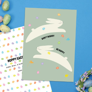 Tarjeta Festiva Conejo de Pascua Alegre   Pascua Moderna Minimalis