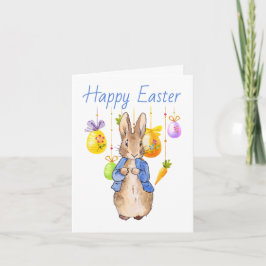 Tarjeta Festiva Conejo de Pascua clásico Huevos de Pascua Feliz Pa