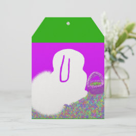 Tarjeta Festiva Conejo de Pascua con flores