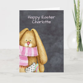 Tarjeta Festiva Conejo de Pascua con huevo