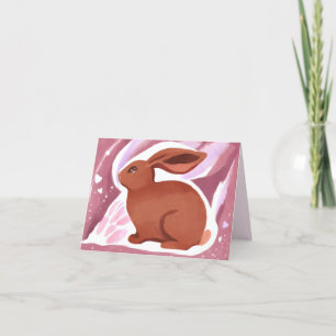 Tarjeta Festiva Conejo de Pascua de Chocolate   Acuarela Pastel Ad