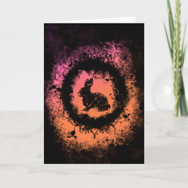 Tarjeta Festiva Conejo de Pascua de gótico