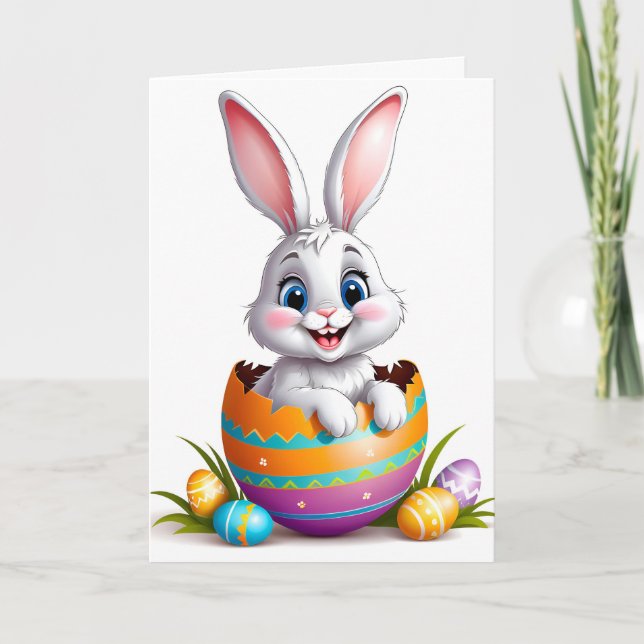 Tarjeta Festiva Conejo de Pascua Feliz (Anverso)