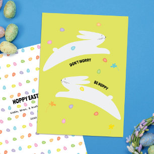 Tarjeta Festiva Conejo de Pascua Feliz Pascua Moderna Minimalist