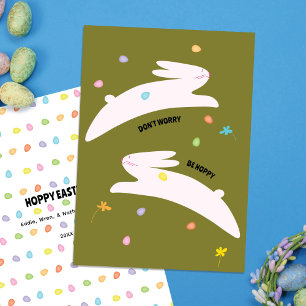 Tarjeta Festiva Conejo de Pascua Feliz   Pascua Moderna Minimalist