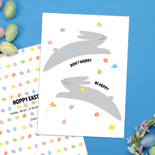 Tarjeta Festiva Conejo de Pascua Feliz   Pascua Moderna Minimalist