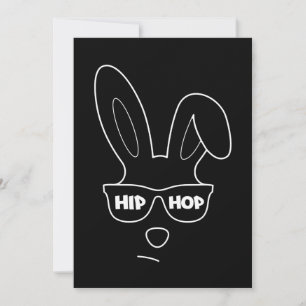Tarjeta Festiva Conejo de Pascua Hip Hop con gafas de sol divertid
