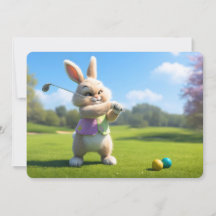 Conejo de Pascua jugando golf en Lowcountry