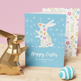 Tarjeta Festiva Conejo de Pascua minimalista y Simple