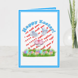 Tarjeta Festiva Conejo de Pascua (Orejas y Nariz Ajustables) Marco